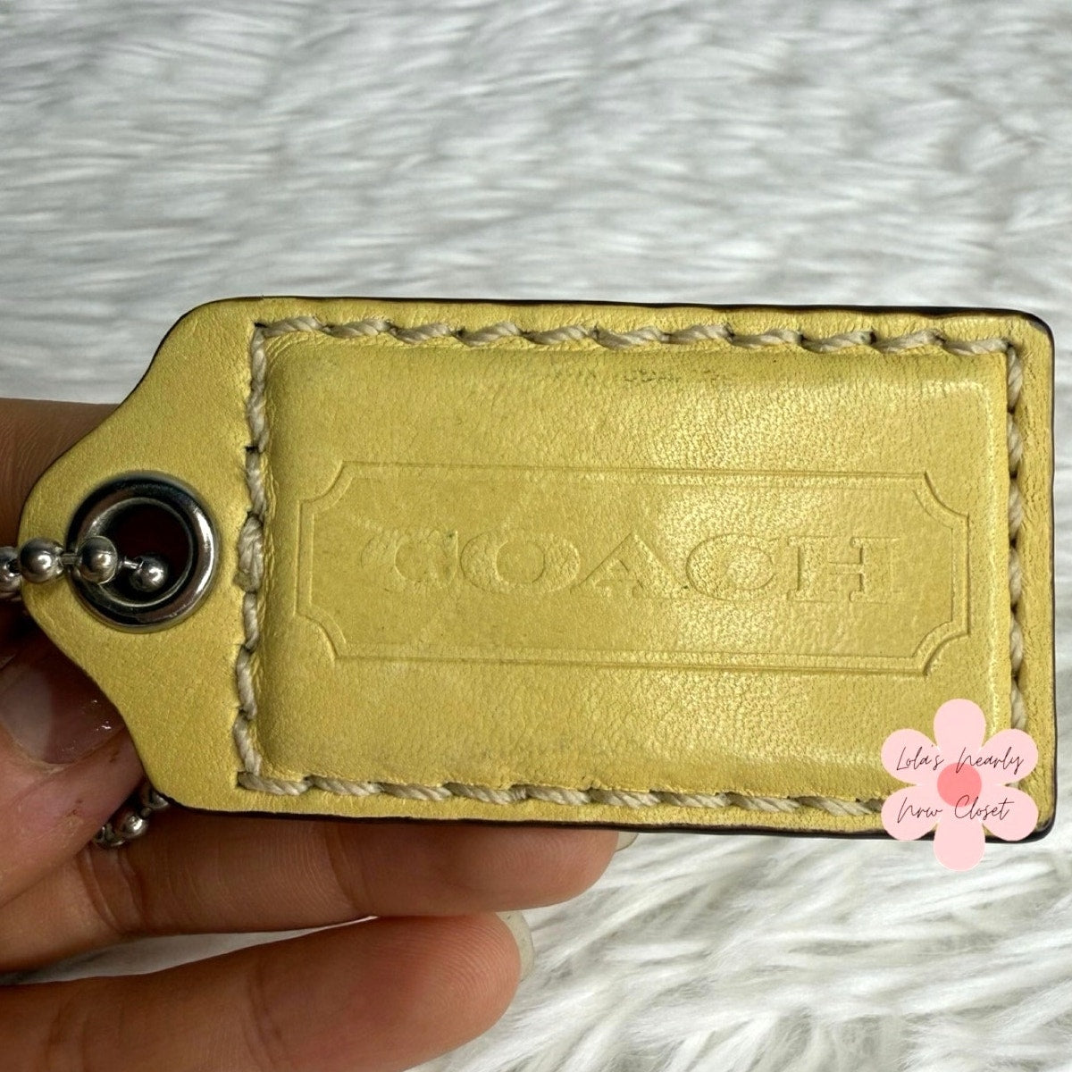 2.4" COACH Yellow Fob Bag Charm Hang tag Hangtag