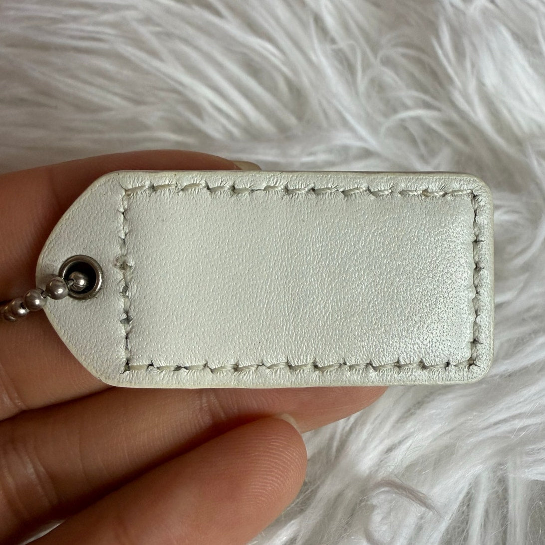1.5" y2k COACH White Fob Bag Charm Hang tag Hangtag