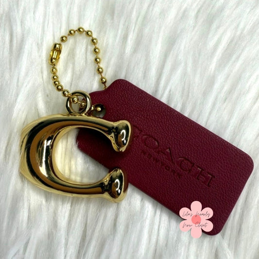 1.5" COACH "C" Hang Tag Key Fob Bag Charm
