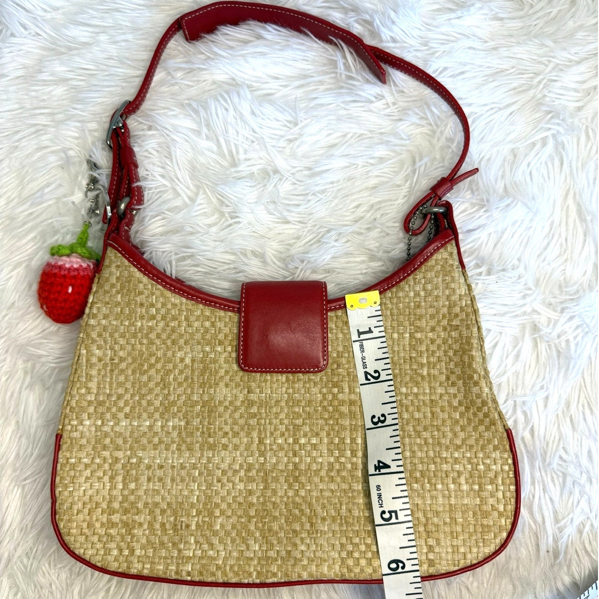 y2k COACH Vintage 8159 Straw Shoulder Bag