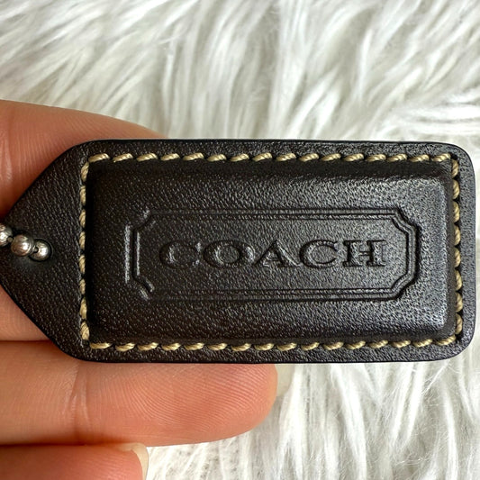 y2k 1.5" COACH Vintage Brown Fob Bag Charm Hang tag Hangtag