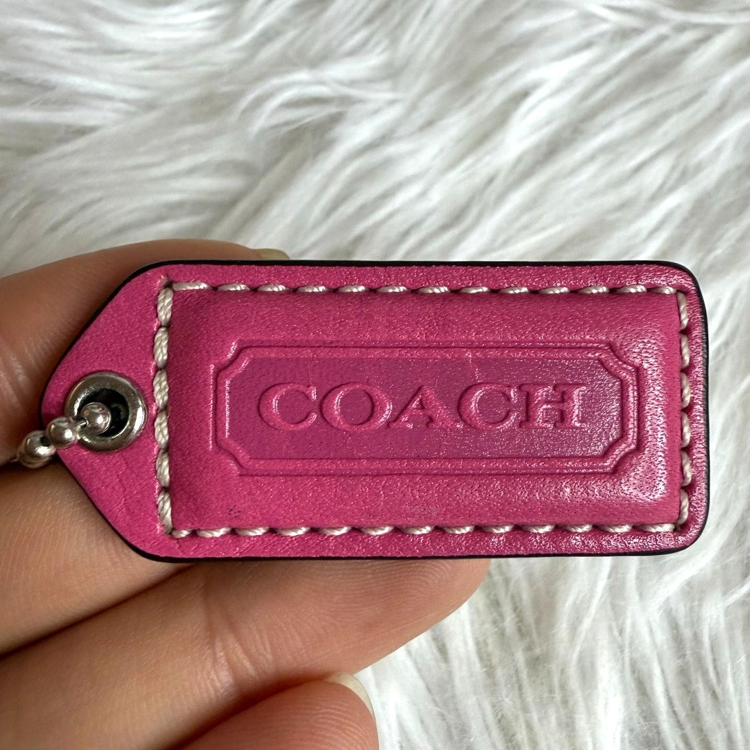 y2k 1.5" COACH Vintage Fob Bag Charm Hang tag Hangtag