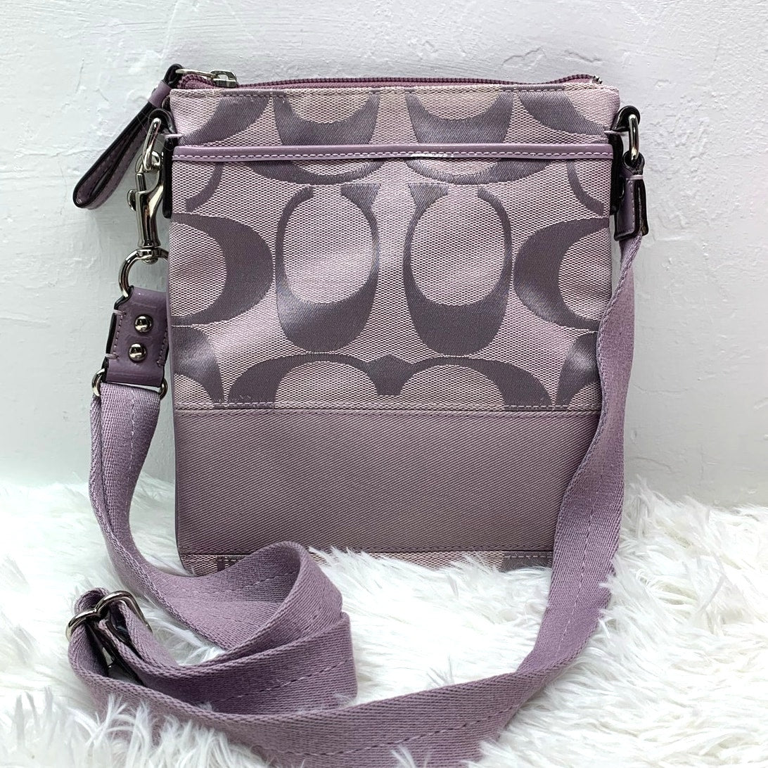 y2k COACH Purple Signature Canvas Crossbody