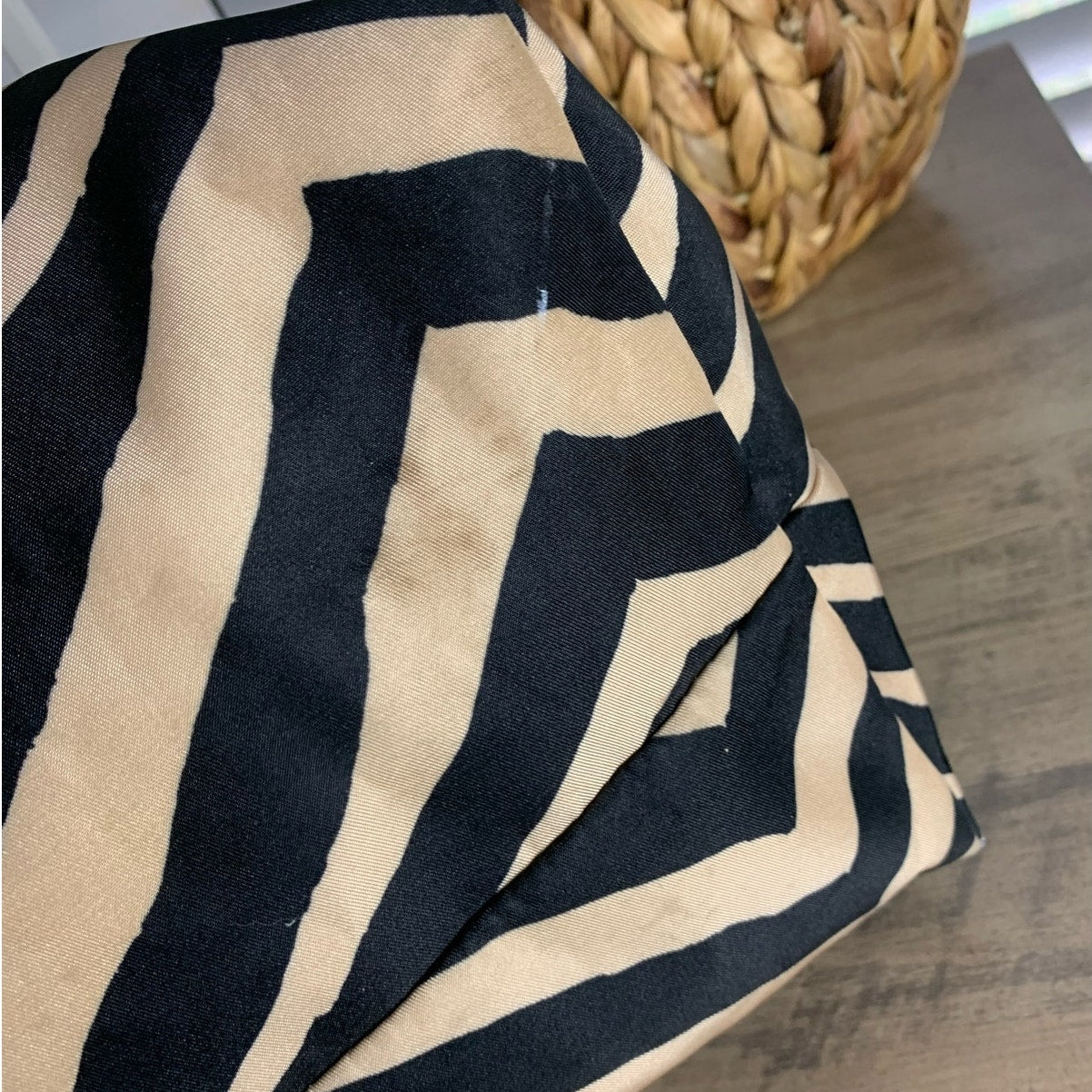 Coach y2k Devin Black Tan Zebra Print Nylon Overnight Tote Pouch