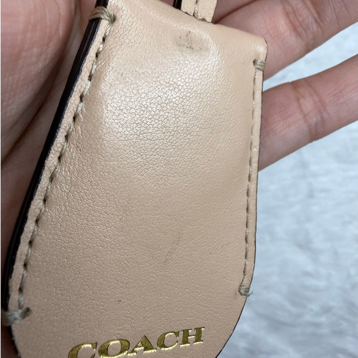 Coach Tan Ring Bag Charm Key Fob