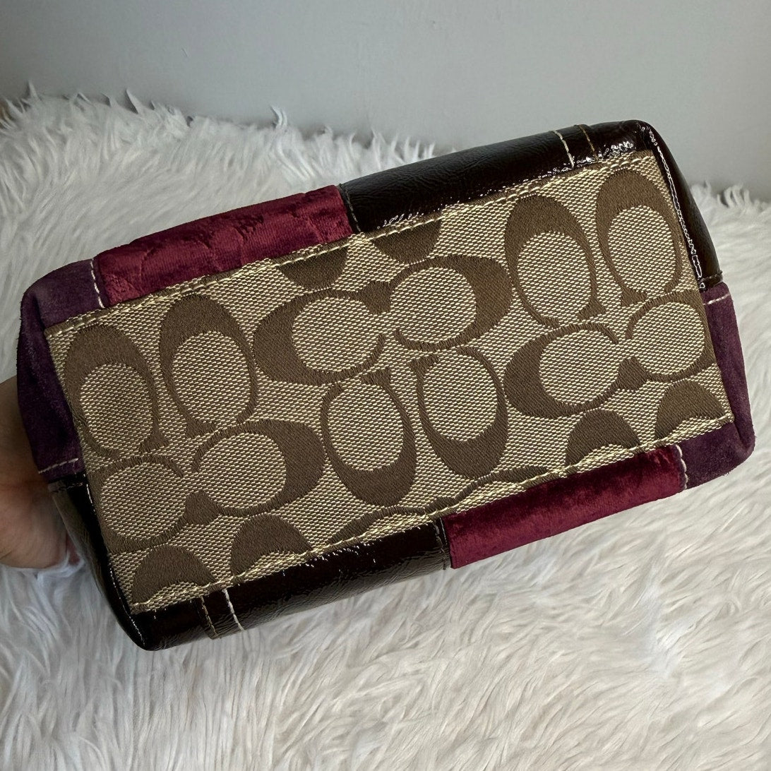 y2k Coach 2007 Patchwork Brown Mini Purse Bag Wristlet Baguette