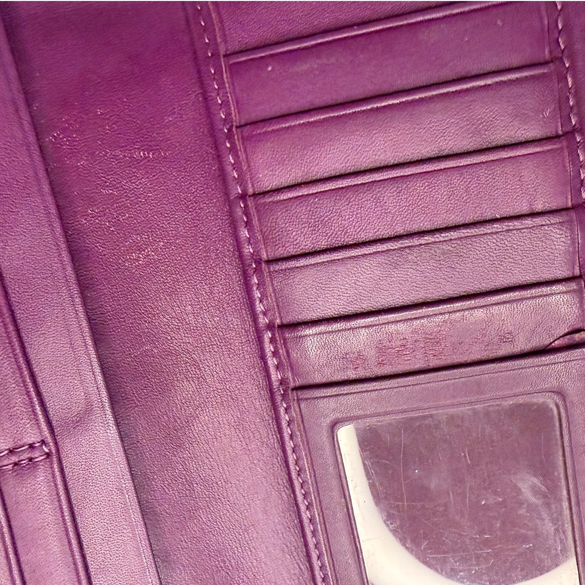 y2k COACH Purple Turnlock Signature Canvas Wallet