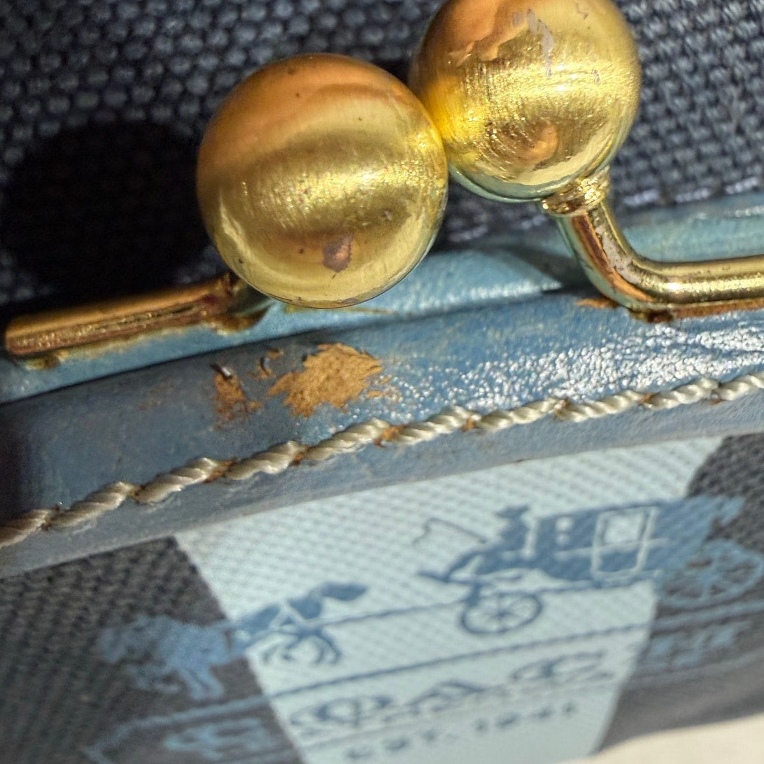 y2k COACH Vintage Kisslock Stripe Top Handle Mini Purse