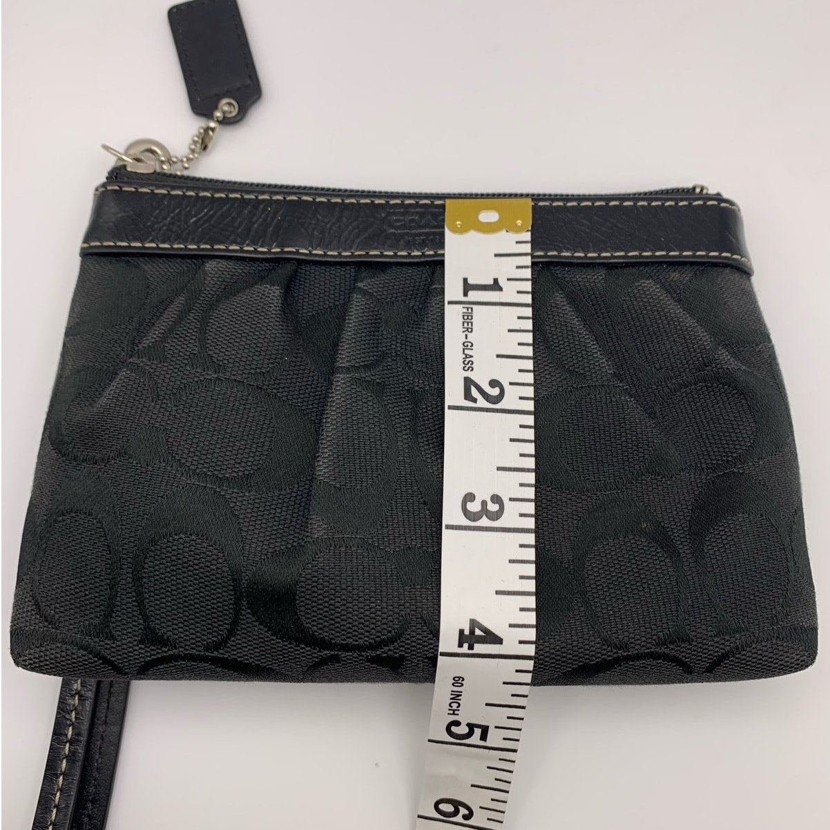 COACH Black Signature Canvas Wristlet