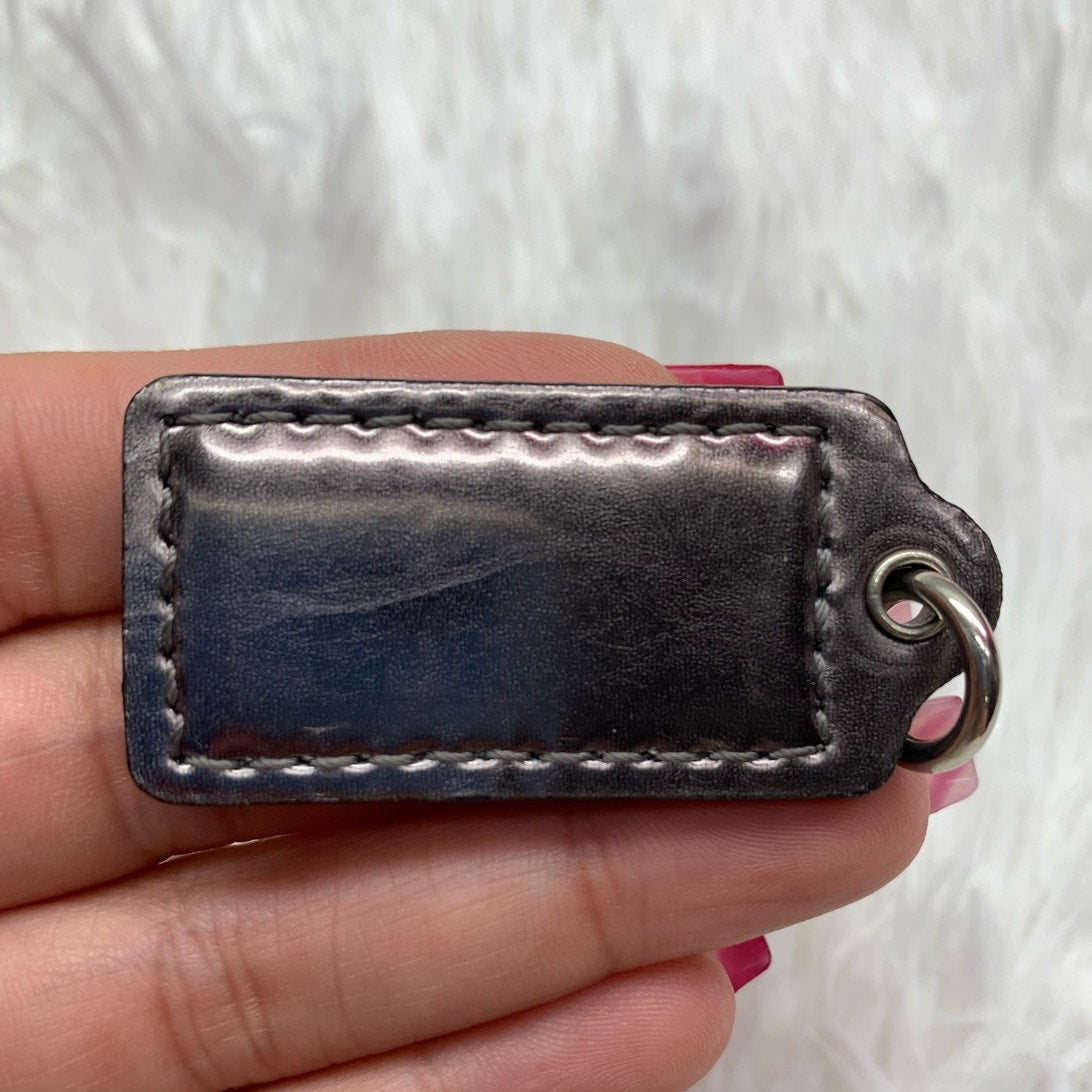 COACH Silver Metallic Fob Bag Charm Hang tag Hangtag