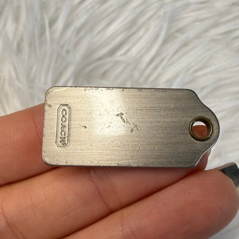 1" COACH Metal Fob Bag Charm Hang tag Hangtag