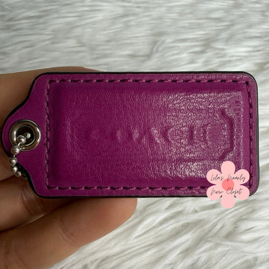 2" COACH Purple Fob Bag Charm Hang tag Hangtag