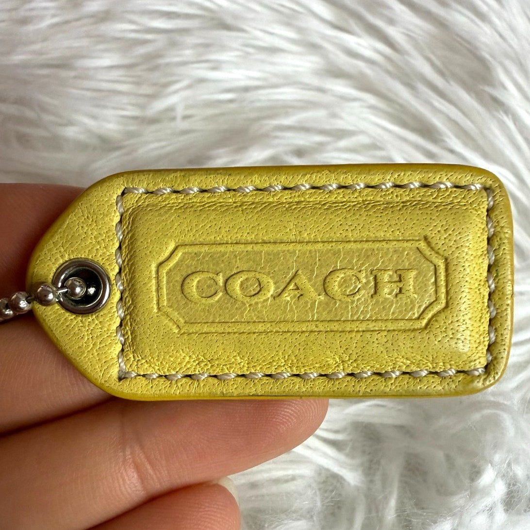 1.5" y2k COACH Vintage Yellow Fob Bag Charm Hang tag Hangtag