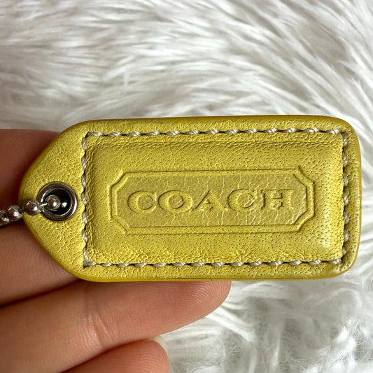 1.5" y2k COACH Vintage Yellow Fob Bag Charm Hang tag Hangtag