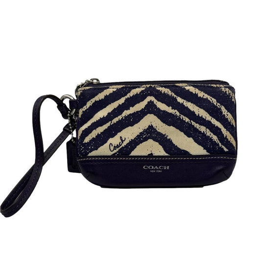 COACH Zebra Stripe Marine Wristlet