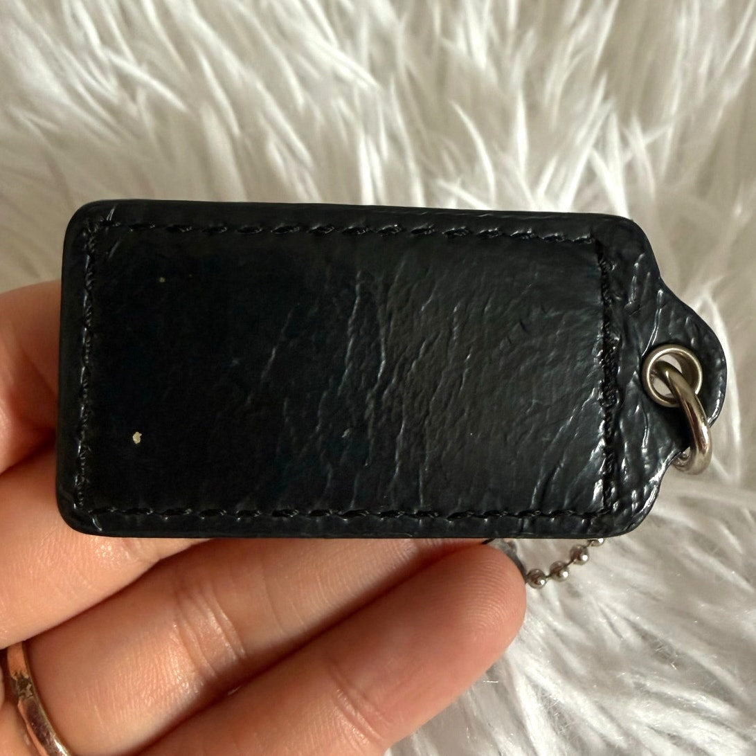 2" Coach Black Fob Bag Charm Hang tag Hangtag