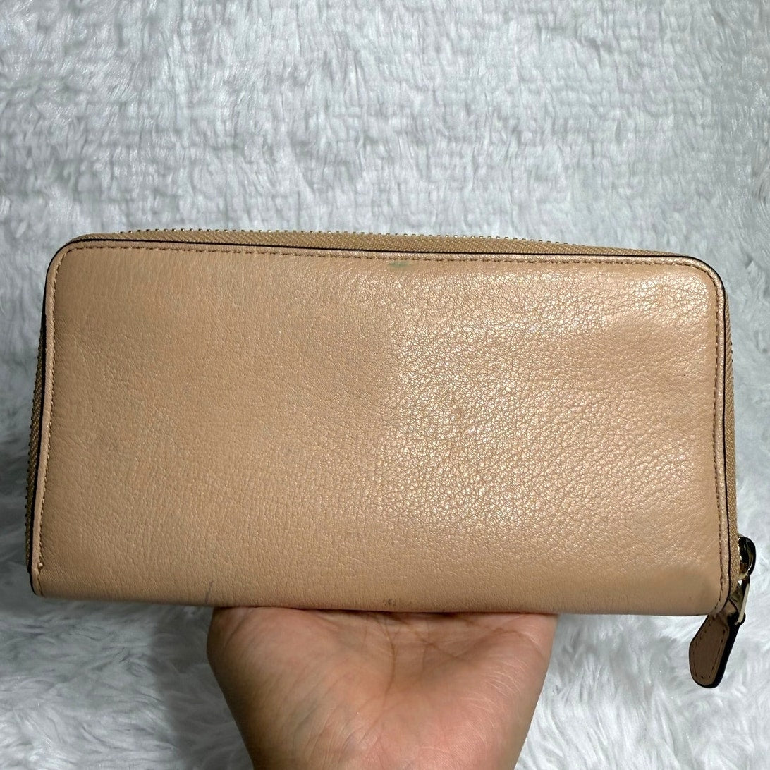 Coach Zip-around Neutral Beige Wallet