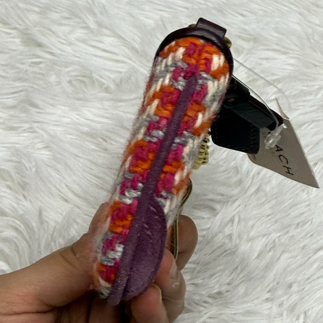 NWT Vintage COACH y2k Rare Hampton Houndstooth Coin Purse Bag Charm