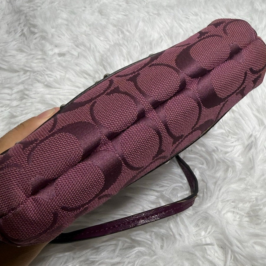 COACH Purple Signature Canvas Wristlet