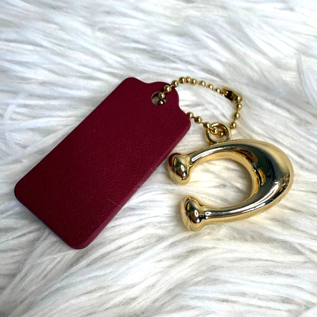 1.5" COACH "C" Hang Tag Key Fob Bag Charm