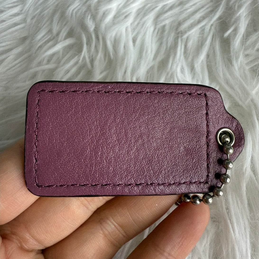 2" COACH Purple  Fob Bag Charm Hang tag Hangtag