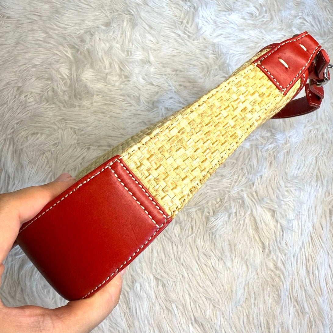 y2k COACH Vintage 8159 Straw Shoulder Bag