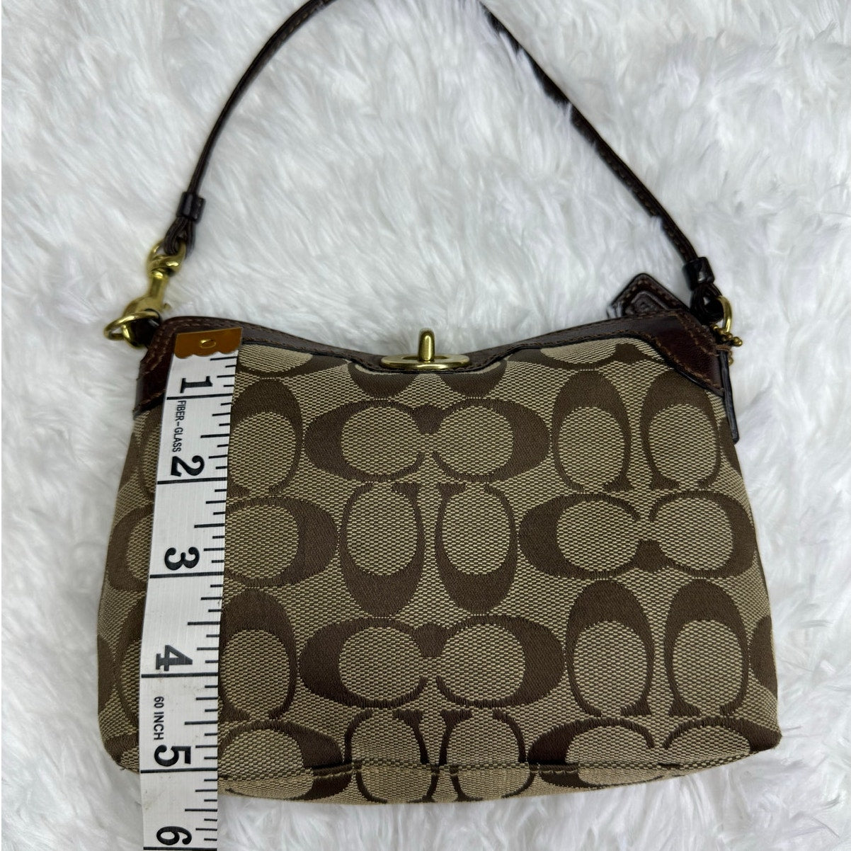 COACH y2k Brown Signature Canvas Mini Purse / Wristlet