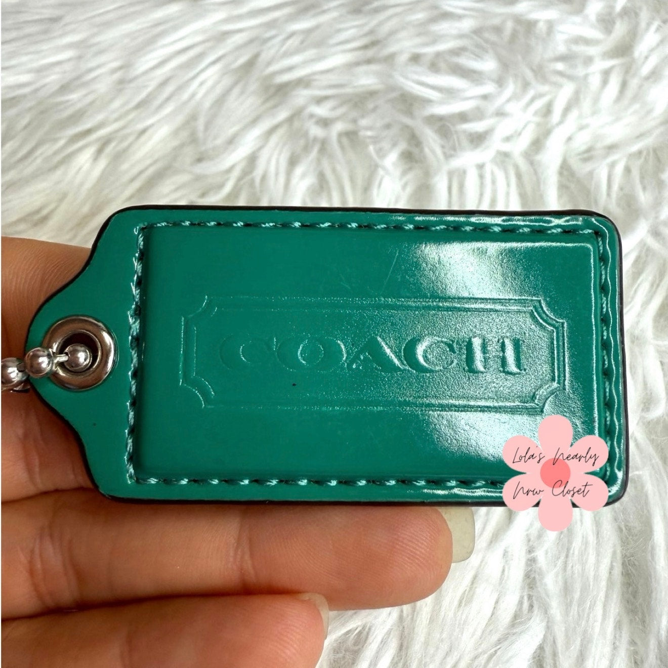 2" COACH Patent Leather Fob Bag Charm Hang tag Hangtag