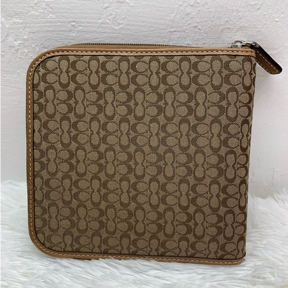 Vintage COACH Brown Signature Canvas CD Case