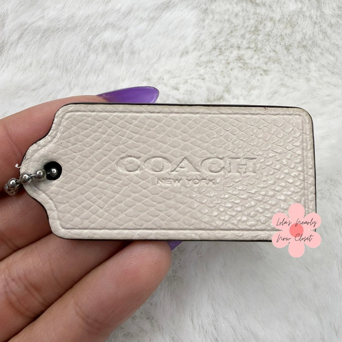 2" COACH White Fob Bag Charm Hang tag Hangtag