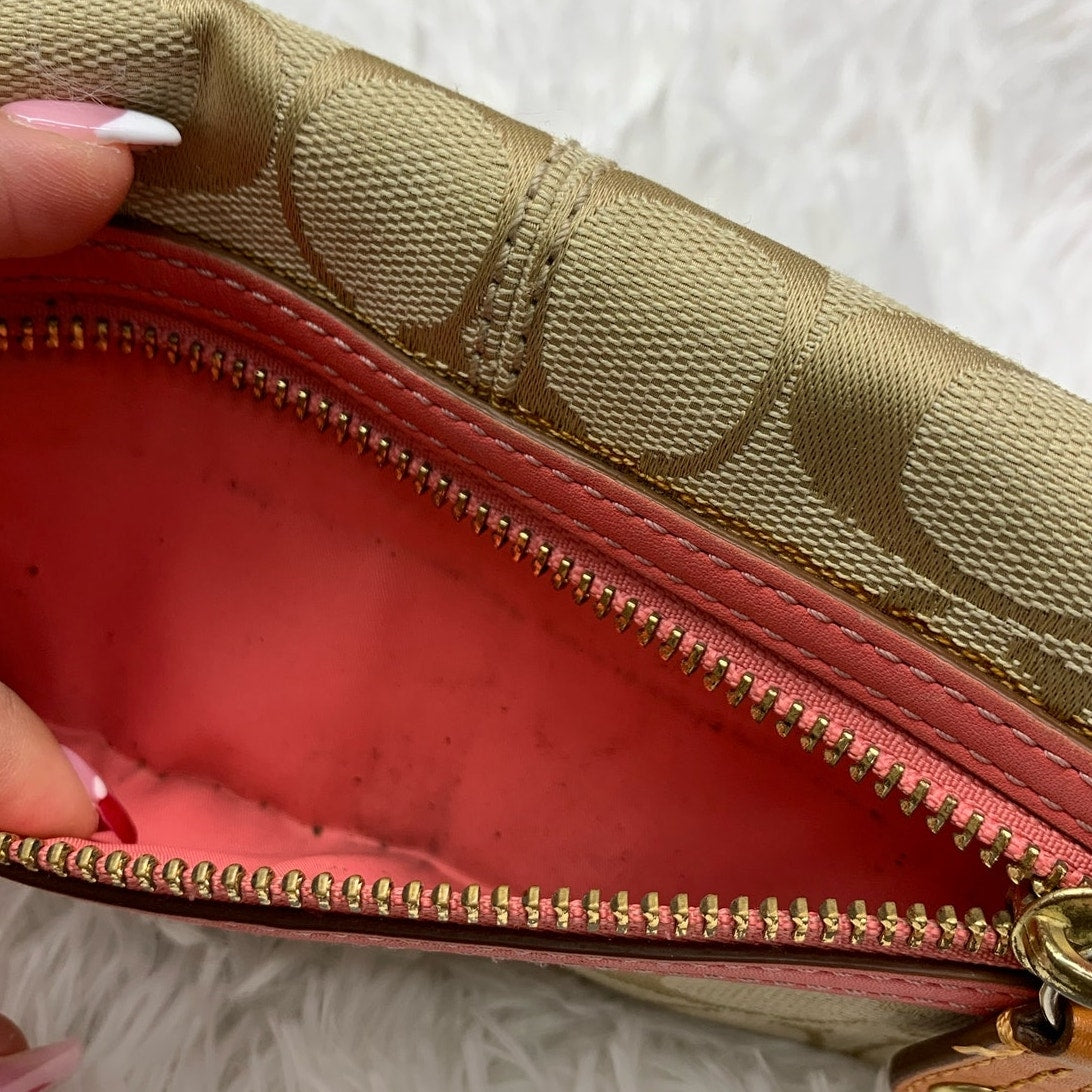 COACH  Signature Canvas Double Zipper Wallet