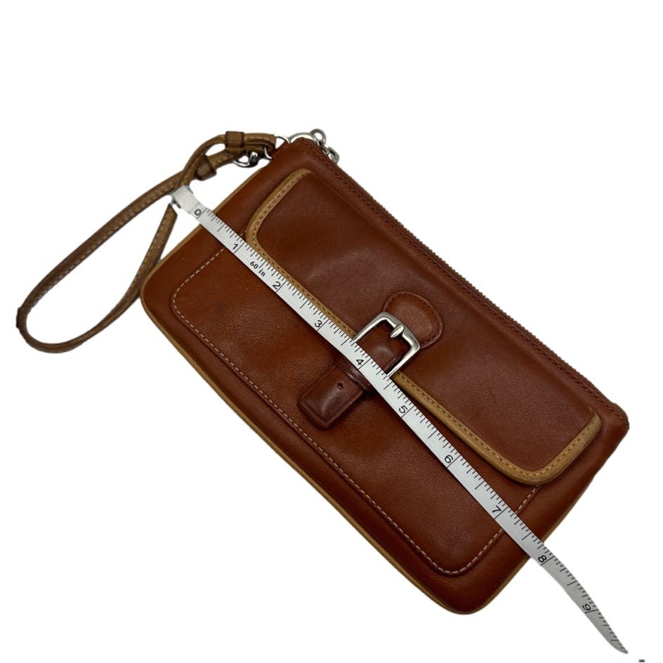 Vintage COACH  Caramel Brown and Tan Wristlet