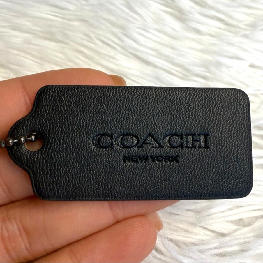 2" COACH Black Fob Bag Charm Hang tag Hangtag
