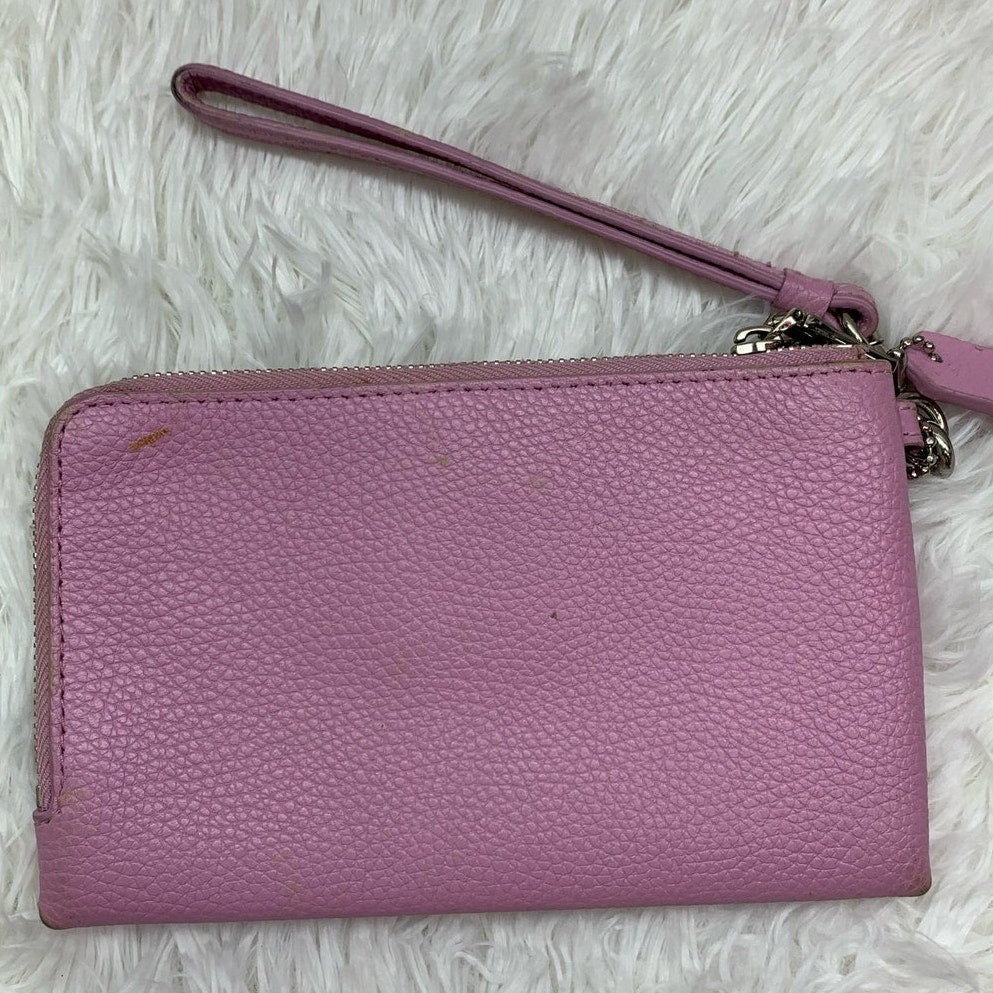 COACH Pink Double Zipper Wristlet