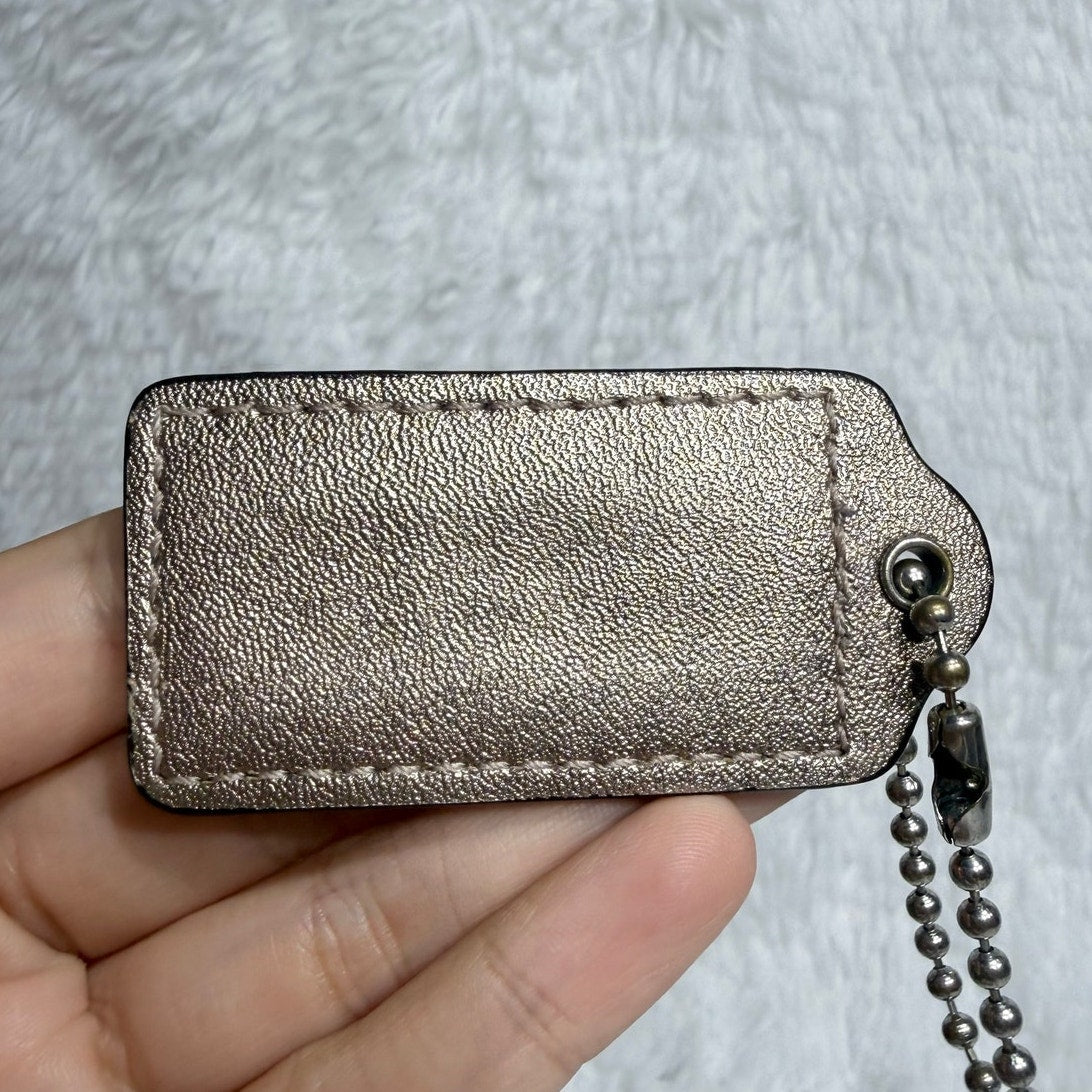 2" COACH Bronze Fob Bag Charm Hang tag Hangtag