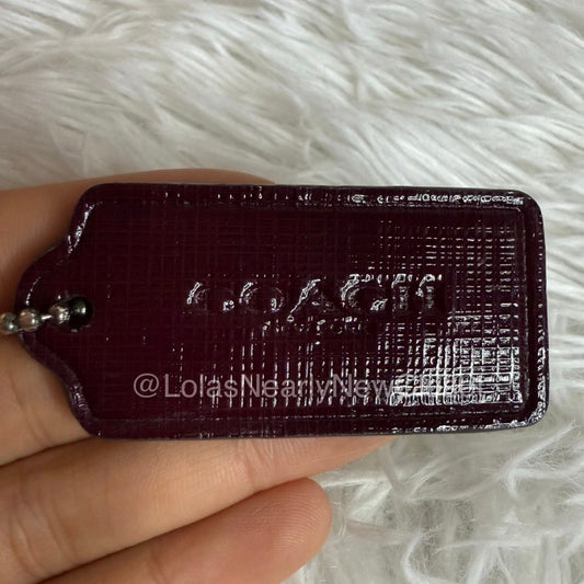 2" COACH Burgundy Fob Bag Charm Hang tag Hangtag