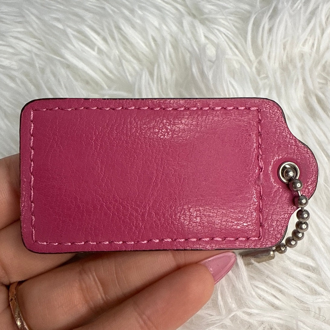 2.5" COACH Pink Fob Bag Charm Hang tag Hangtag