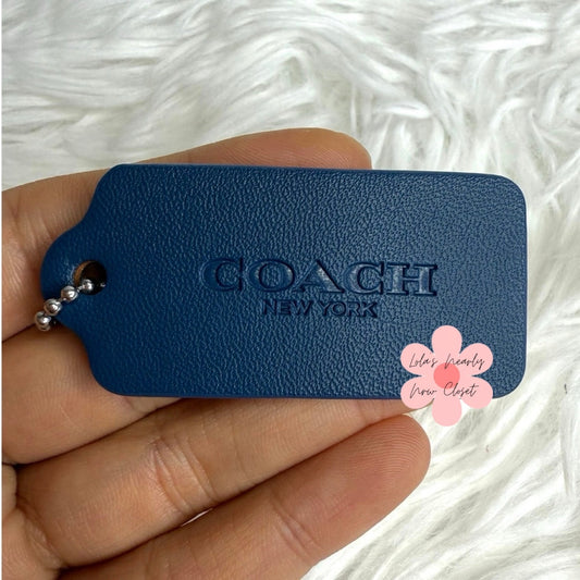 2" COACH Blue Fob Bag Charm Hang tag Hangtag