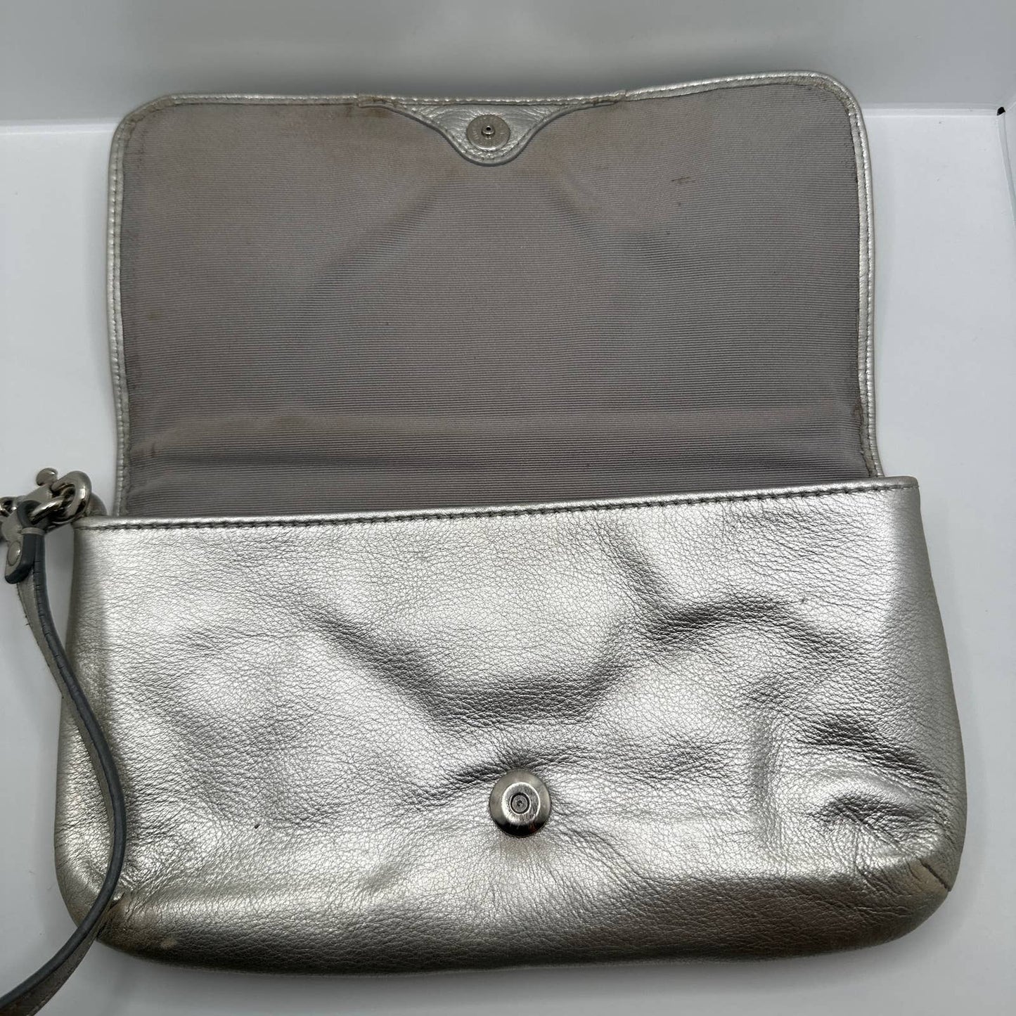 COACH Silver Wristlet / Mini Purse