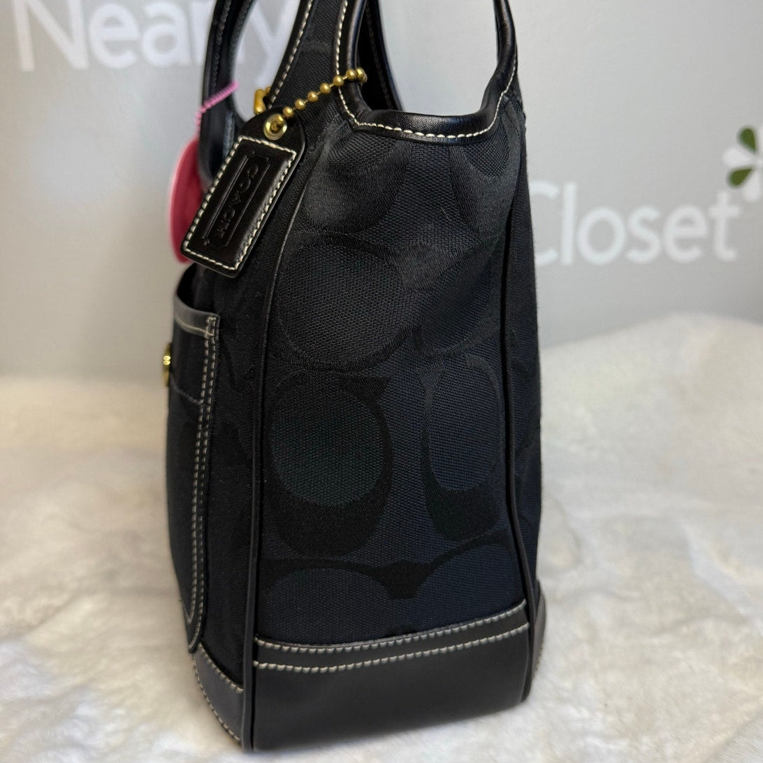 y2k COACH Black Signature 2007 Legacy Ergo Hobo Shoulder Bag
