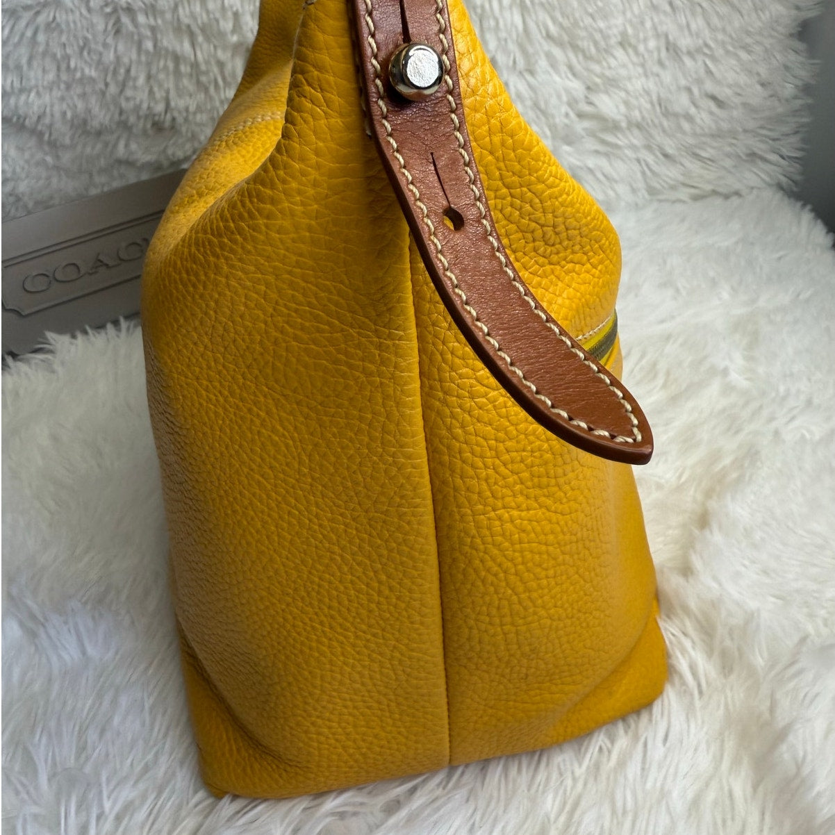 DOONEY & BOURKE Pebbled Leather Shoulder Bag with Pouch