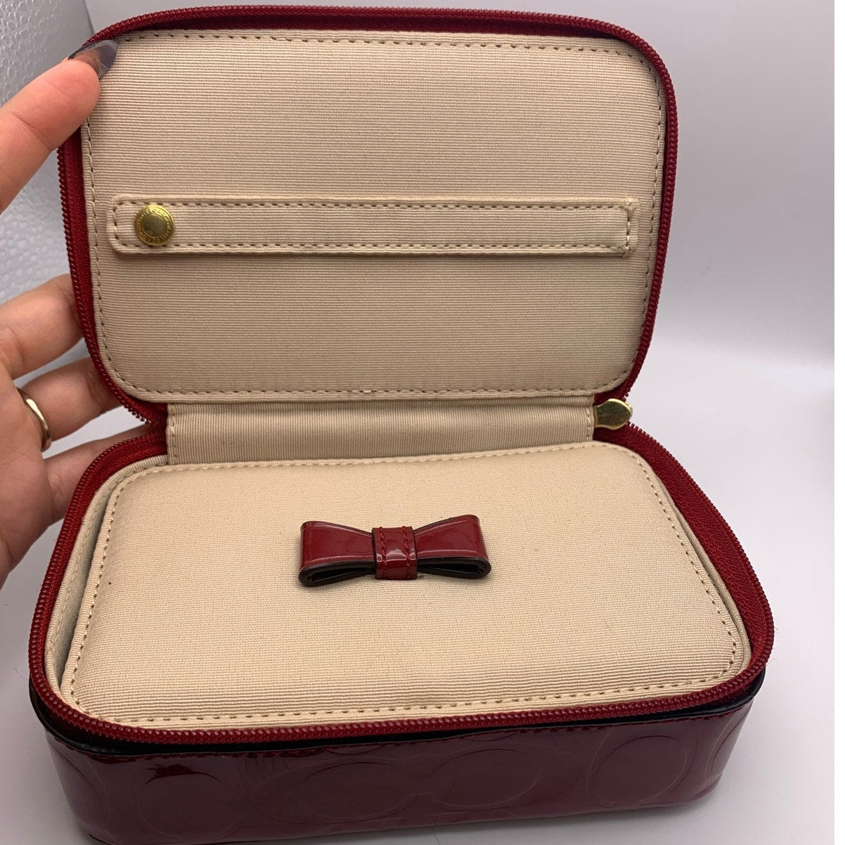 COACH Red Signature Jewelry Box