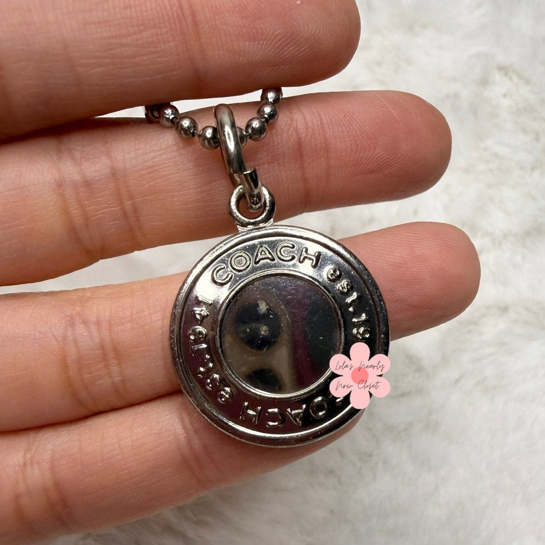 1" Coach Metal Circle Hangtag Hang Tag Bag Charm