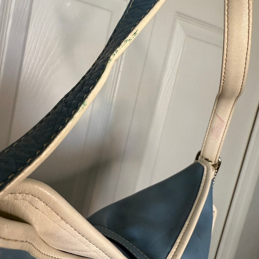 Vintage Y2k COACH Hampton Clip Blue Hobo Shoulder Bag