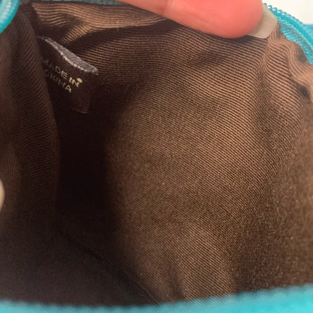 Coach Turquoise Patent Leather Wristlet