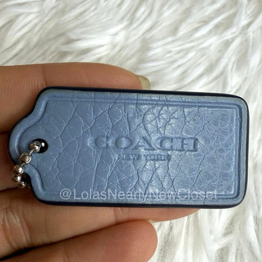 1.5" COACH Blue Fob Bag Charm Hang tag Hangtag