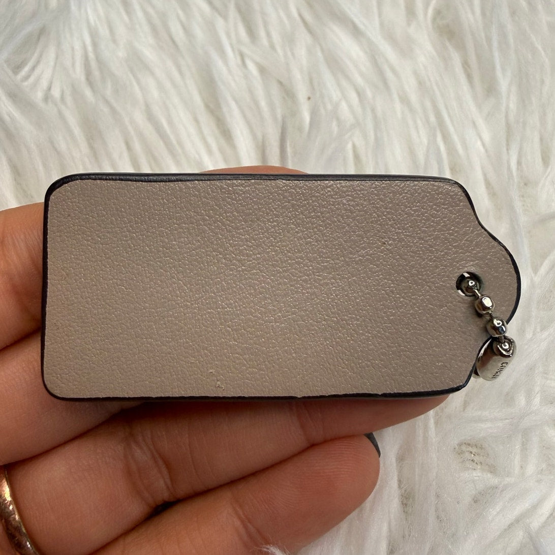 2" COACH Gray Fob Bag Charm Hang tag Hangtag