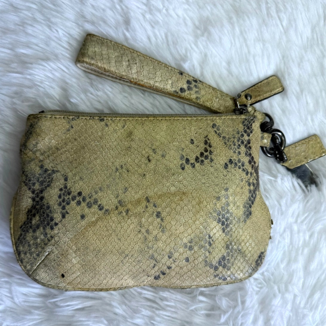 COACH Kristin Embossed Python Wristlet