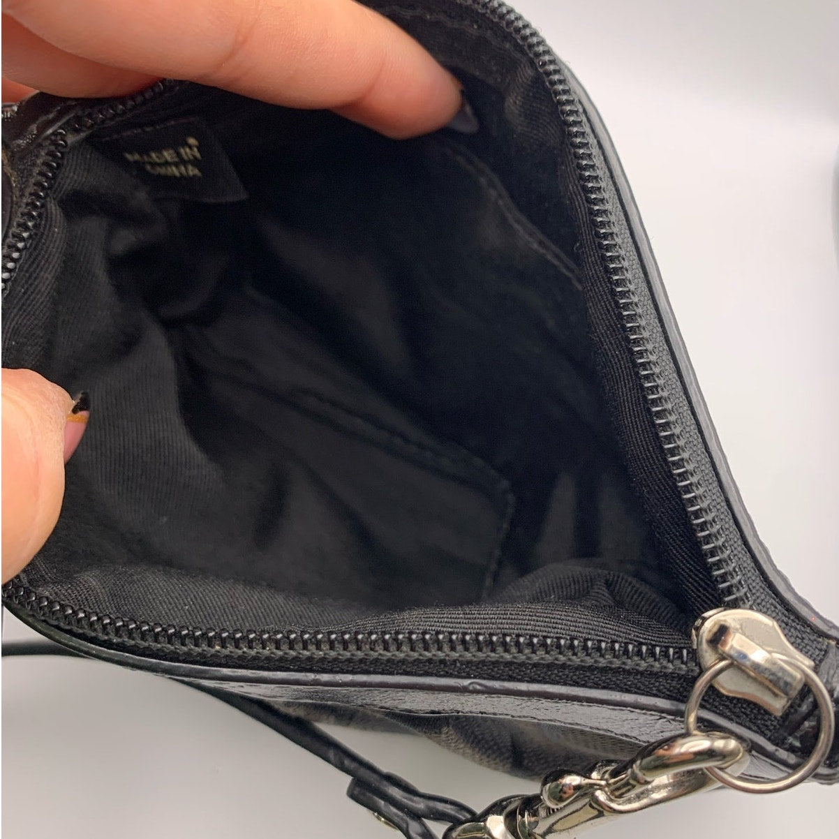 COACH Black Signature Canvas Wristlet