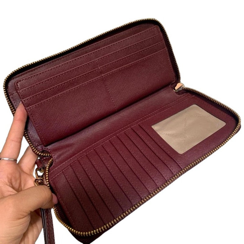 Michael Kors Burgundy Zip Around Wallet